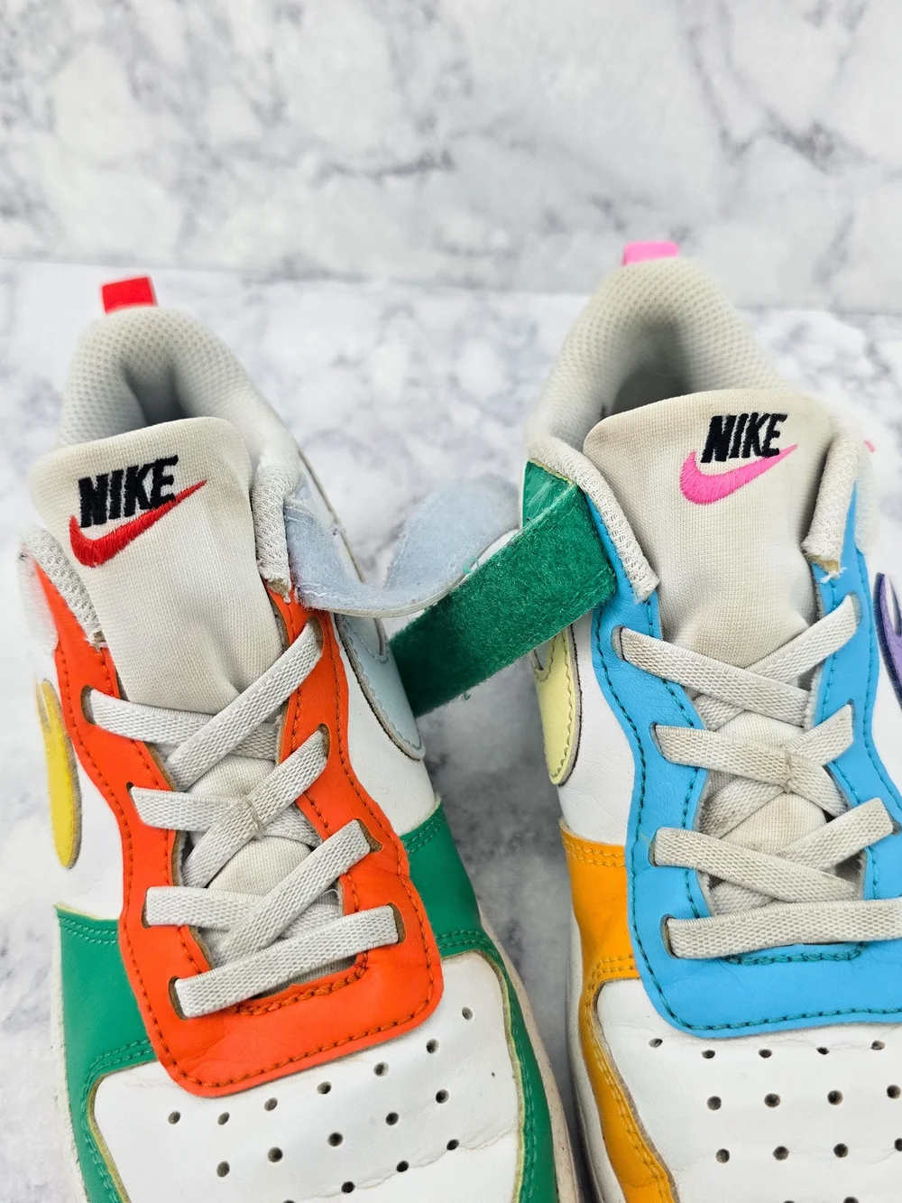 Nike Kids Multicolor Low-Top Sneakers - Vibrant Green/Orange/Yellow/Purple/Blue